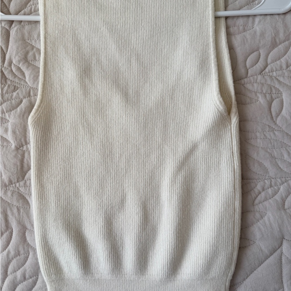 Double Zero Cream Ribbed Tank Top - Picture 6 of 7